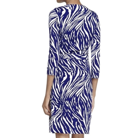 DIANE VON FURSTENBERG Blue zebra wrap dress - Picture 2 of 11